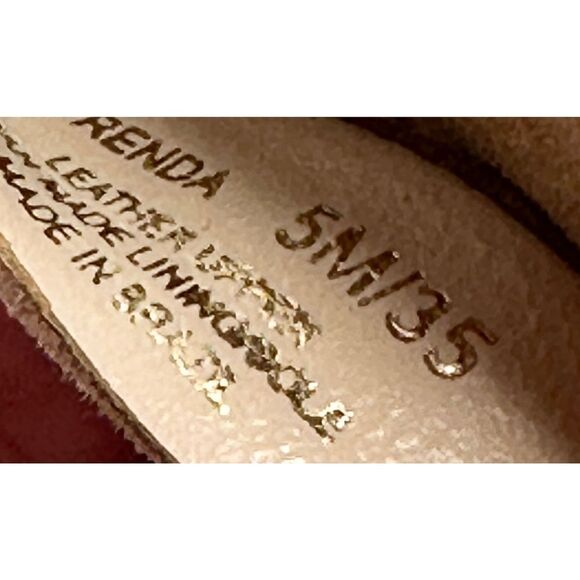 Vince Camuto Sandals Womens Size 5 Tan Leather Saprenda Rhinestone Ankle Strap - Picture 7 of 9